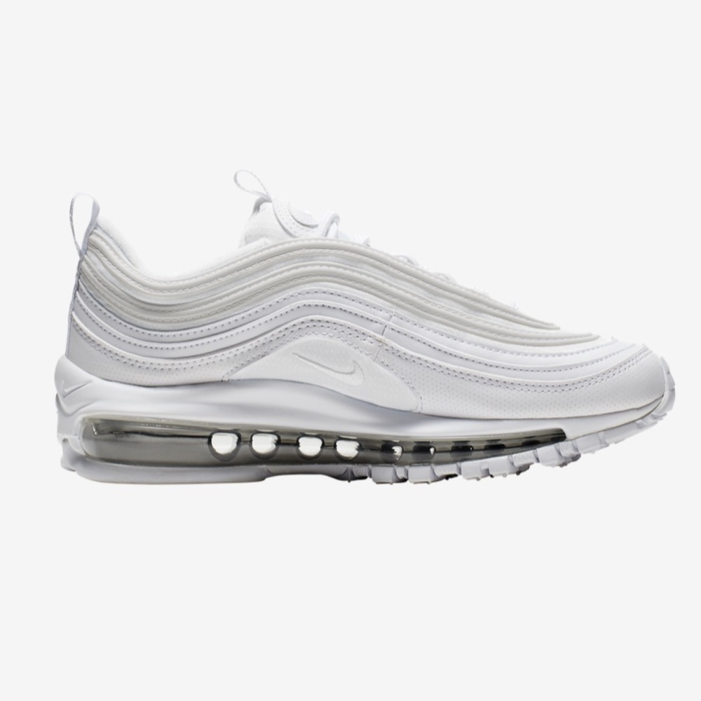 Nike Air Max 97 White Metallic Silver (6 YOUTH, 8 WOMENS) with Box